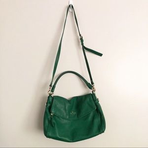 KATE SPADE green crossbody cobble hill leather bag
